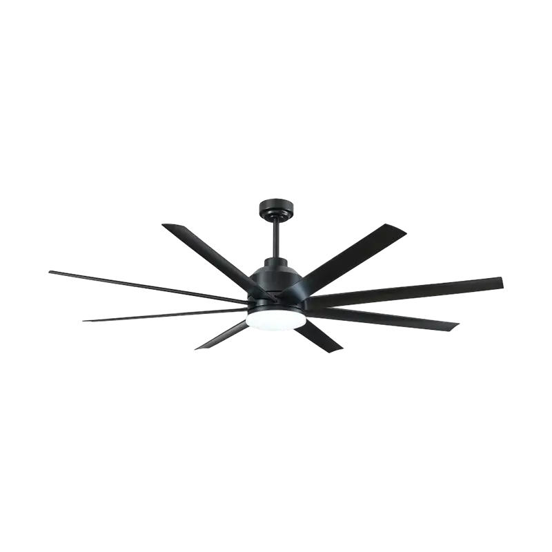Black and Dark wood Grain Traditional TECTUM Fan cum luce